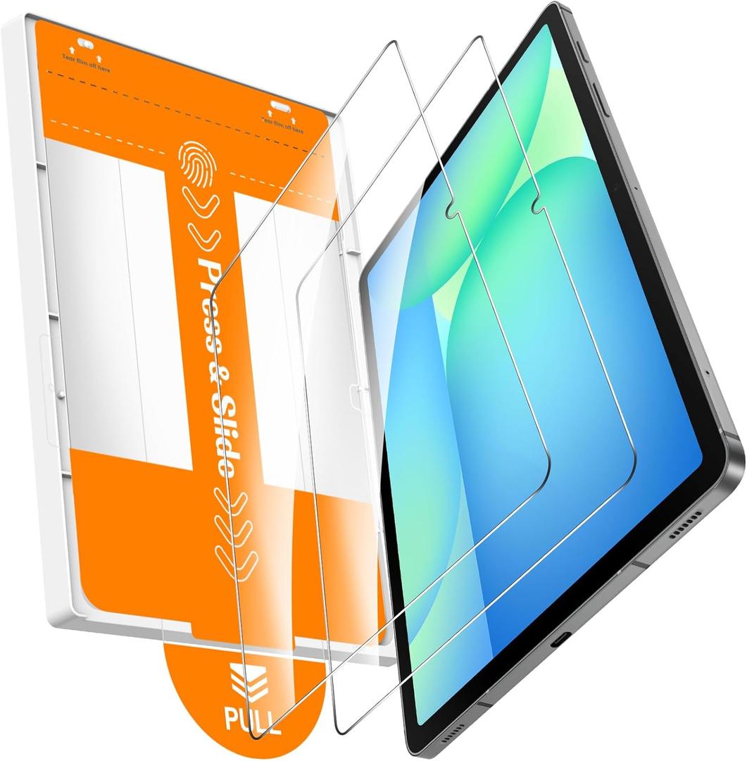 OMOTON Screen Protector for Samsung Galaxy Tab S10 Lite/S10 FE/S9 FE 5G 10.9 inch & Galaxy Tab S11/S9 11 inch, TOP 9H+ Tempered Glass with Easy Installation Tray, Case & S Pencil Compatible, Bubble-Free & Scratch-Resistant