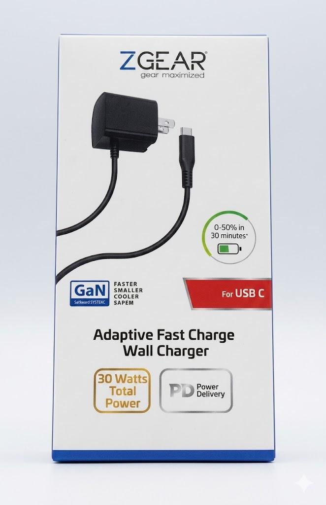 ZGEAR Adaptive Fast Charge Wall Charger For USB C