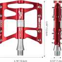 ROCKBROS 4 Bearings Mountain Bike Pedals MTB Padals Platform Flat Bike Pedals Aluminum Alloy 9/16"