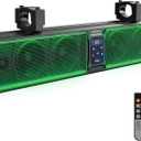 KEMIMOTO 6-Speaker Metal UTV Sound Bar, 25-inch IP65 Waterproof Golf Cart Sound Bar, ATV Speaker Bluetooth with RGB, SxS Soundbar Compatible with Polaris RZR Can-Am w/ 1.25 in - 2 in Roll Bar