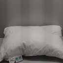 Alanzimo Goose Feathers Down 1 Pillow Queen Size , Hotel Collection Fluffy Bed Pillow for Sleeping, 100% Cotton Cover Soft Pillow 20x28  (White)