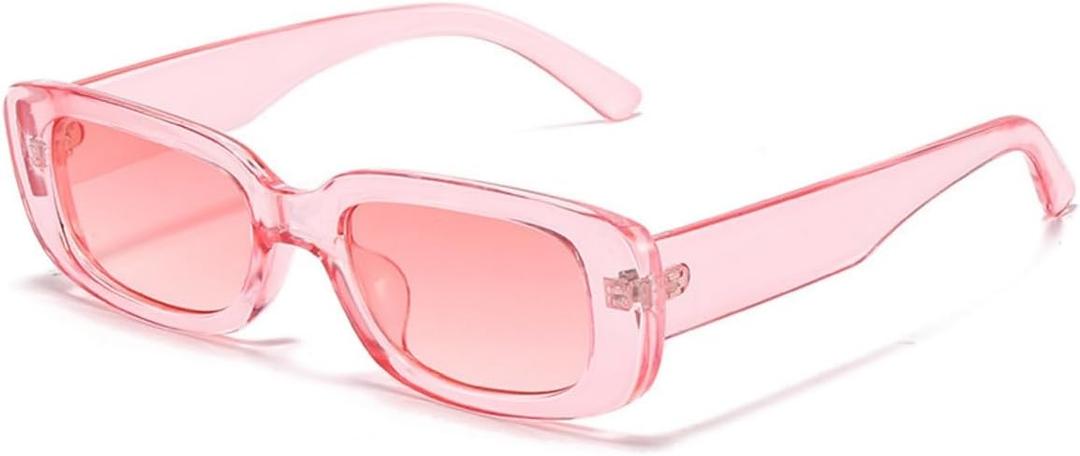 IKANOO Retro Rectangle Sunglasses for Women Men Small Square Frame Trendy Y2K 90s Black Sunglasses
