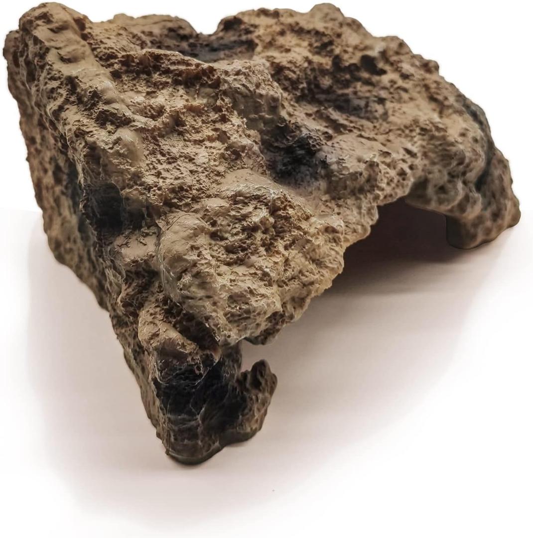 Reptile Simulation Rock Cave Hideouts Terrarium Habitat Dcor Bearded Dragon Hideout for Turtles Lizards Snakes Crab (Large)