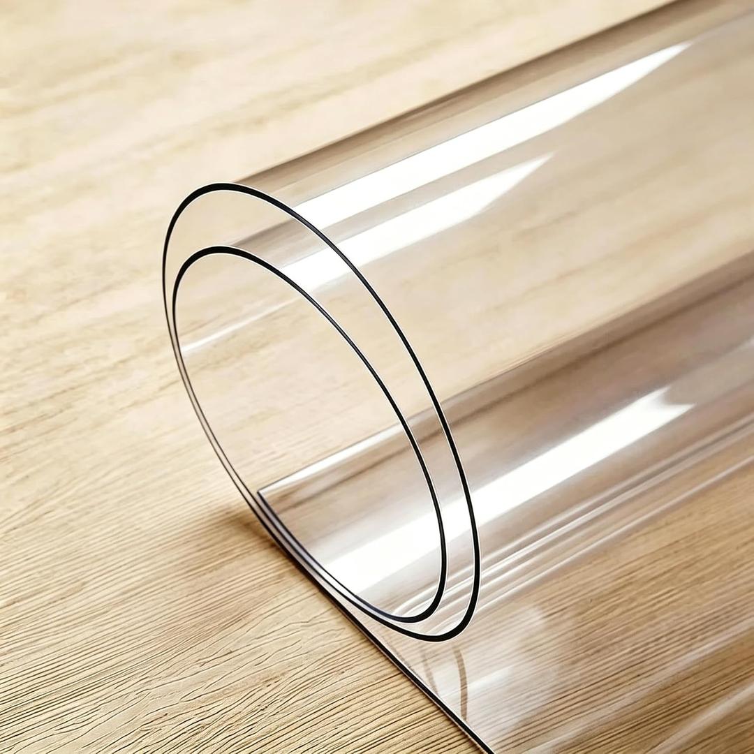 PVC Table Cover Protector 39IN x 59IN, 1.5mm Thick Waterproof Plastic Table Cover, Anti-Scratch Table Protector for Dining Room, Vinyl Table Pad Mat for Home Decor, Bar, Office, Hotel, Cafe
