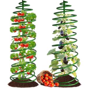 AMAGABELI GARDEN & HOME 2 Pack Tomato Cages for Garden Plant Support 42" Stakes Metal Tomato Trellis Tower for Climbing Plants Vegetables Potted Plants Tomatoes Pea Bean Cucumber Flowers Outdoor