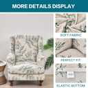 KRFOONN Stretch Wing Chair Slipcovers Printed 2 Piece Wingback Chair Covers Soft Spandex Wingback Armchair Slipcover Furniture Protector Chair Covers for Living Room Wingback Chair, T1