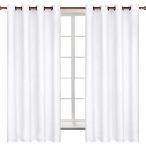 BGment Room Darkening Curtains 63 Inches Long - Grommet Thermal Insulated Drapes Window Treatment Curtains for Bedroom, 2 Panels, 52 x 63 Inch, Pure White