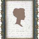 AELS 5x7 Inch Vintage Picture Frame, Elegant Antique Photo Frames with Glass Front, Photo Display, Tabletop Wall Hanging, Gift Ideas, Vine Pattern, Gold and Blue