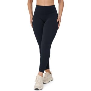Hugcurve No Front Seam High Waisted Workout Leggings for Women Buttery Soft Yoga Pants Gym Athletic Tights - 25'' (Medium, Black)