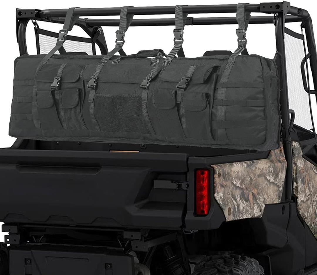 SUNPIE Double Gun Rack Tool Bag for UTV - Durable 900D Polyester, Ample Storage Organizer & Tool-Free Install Compatible with Polaris Ranger, Kawasaki Mule, Pioneer, Canam Defender Most of SXS