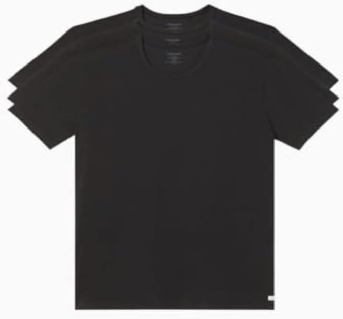Calvin Klein Men's Cotton Stretch 3-Pack Undershirts (XX-Large, 3 Black - Crewneck)