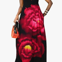 Glozeplus Sexy Jumpsuits for Women Dressy Wide Leg Floral Print Long Pants Sleeveless Rompers Jumpsuit with Pocket Large