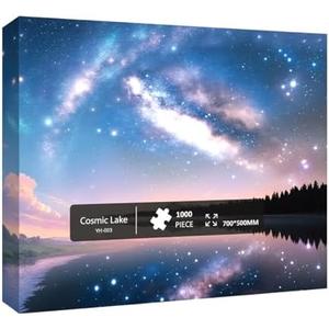 Tomzio 1000 Pieces Jigsaw Puzzles for Adults, Galaxy Series - Stunning Cosmic Art & Seamless Interlock, Challenging Brain Teaser, Large 28" x 20", Great Gift Idea & Home Decor（ Cosmic Lake）