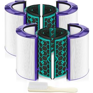 2 PACK TP04 HP04 DP04 Replacement Hepa Filter for Dyson HP04 TP04 DP04 TP05 DP05 Sealed Two Stage 360 Pure Cool Fan HEPA Filter & Activated Carbon Filter