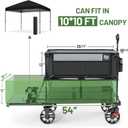 TIMBER RIDGE 400L Large Capacity Folding Double Decker Wagon with Brakes, 54" Extra Long Extender Wagon Cart, 450lbs Heavy Duty Collapsible Cart, All-Terrain Big Wheels for Camping, Sports, Shopping