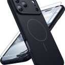 FNTCASE for iPhone 17 Pro Max Case: [Compatible with Magsafe] Solid Black Matte 17 Promax Magnetic Phone Cover with [Full Camera Protection] [Screen Protector] Military Grade Shockproof Protective