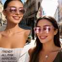 Joopin Square Sunglasses Polarized UV Protection Trendy Designer Sun Glasses Men Women (A03-pink Mirrored Pink)