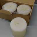 Melt Candle Pillar Candles, 3 Pack - Unscented Candles for Home, Church, Weddings, & More - 3" x 4", Ivory