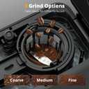 AIRMSEN Grind & Brew Coffee Maker with Built-in Grinder, Programmable Single Serve Coffee Maker - 5 Cup-800ML, 3 Grind Settings, Auto Keep Warm & Glass Carafe for Small Home and Office