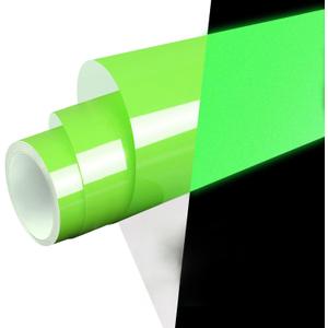 WRAPXPERT Glow in The Dark Permanent Vinyl Roll, Lime Green Glow in The Dark Vinyl for Wrap, Stickers, Decal, Lettering, 12" x 5ft