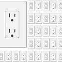 BESTTEN 30 Pack 15 Amp Decorator Receptacle Outlet, Standard Electrical Wall Outlet, Decor Screwless Wallplate Included, 15A/125V/1875W, Residential and Commercial Use, UL Listed, White