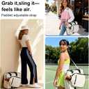 LAKE OF FIRE Pickleball Bag for Women Men,Stylish Nylon Water-Resistant Pickleball Paddle Bag Large Capacity Crossbody Bags (Off-white 3 Piece Set)