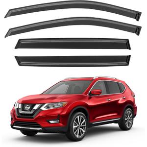Window Visors Rain Guards for Nissan Rogue S SV SL 2014-2020, Out-Channel Window Vent Wind Deflectors Visors Shades for 14-20 Rogue (Excludes Rogue Sport Model)