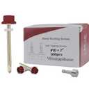 Metal Roofing Screws #10 2 Inch, 300 PCS, Zinc Plated Hex Head, Rubber Washer, Sharp Point, Self Starting, Hex Socket Included, Red