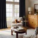 NICETOWN Insulated Black Out Velvet Curtains 108 inches for Patio, Solid Modern Heavy-Duty Large Window Treatments Drapes for Home Theater/Home Office/Shared Space (2 Panels, 108 inches Long)