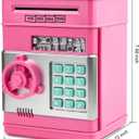 Piggy Bank, Toys for Girls Ages 5-7, 8-10, Electronic ATM Password Cash Coin Can Auto Scroll Paper Money Saving Box Toys for 6 7 8 9 10 11 12 Year Old Girl Christmas Birthday Gifts (Pink)