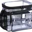 BORMELUN Stadium Approved Clear Lunch Bag - Heavy Duty Medium Transparent Box for Work Correctional Officers Men & Women (black) (Black-1 pack)