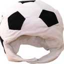 Amosfun Football Headgear Hat Cute Plush Hat Funny Novelty Plush Soccer Ball Hat for Photo Props Dress Up Cosplay Halloween Party
