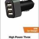 ZGear High Power 3-Port USB Car Charger - Black 
