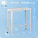 43 Inch Bar Table, Bar Height Pub Table, Water-Resistant Counter Height Table, Rectangular High Top for Kitchen & Dining Living Room, White Metal Frame & Easy to Set Up, Grey Oak