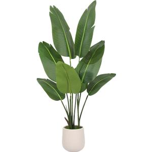 Bird of Paradise Artificial Plant, 4ft Tall Faux Plant Indoor with 8 Trunks, Perfect Indoor Artificial Tree for Home Decor in Living Room, Office, and Bedroom