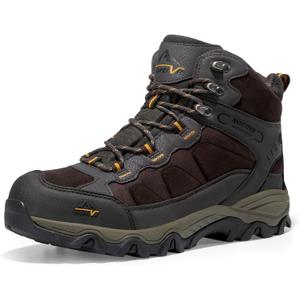NORTIV 8 Men's Waterproof Hiking Boots Outdoor Mid Trekking Lightweight Mountaineering Shoes Paladin (10, Brown)