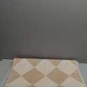 Beeiva Checkered Print Carpet Runners for Hallway 6ft, Beige Ultra Thin Washable Kitchen Runner Rug Non Slip, Moroccan Plaid Checkerboard Decor Faux Wool 2x6 Rug for Bedroom Bathroom Entryway