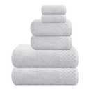 MyOwn Premium Cotton 6 Pack Towel Set for Bathroom, Contains 2 Bath Towels 28x55 inch, 2 Hand Towels 16x24 inch & 2 Wash Coths 12x12 inch, Ideal Everyday use, Compact & Lightweight - Light Grey