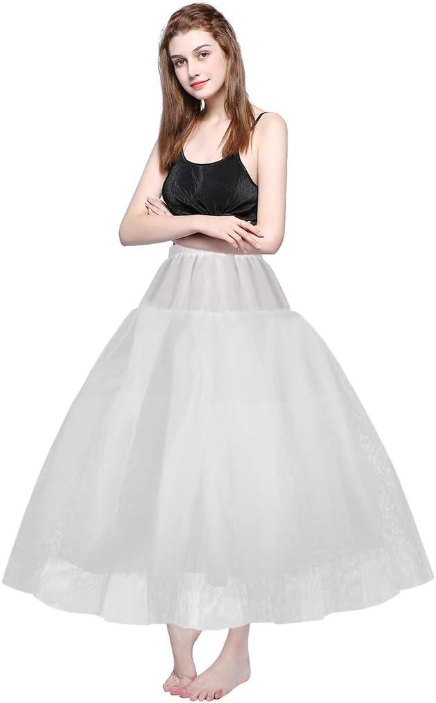 VeMee Women Wedding Petticoat Crinoline Underskirt Slips Underskirt for Women (White-hoopless Xl)