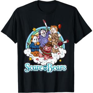 Scare Bears Halloween Party Scary T-Shirt, Black