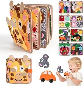 Cobelae Montessori Busy Book for Toddlers 1-3, Toddler Busy Board
