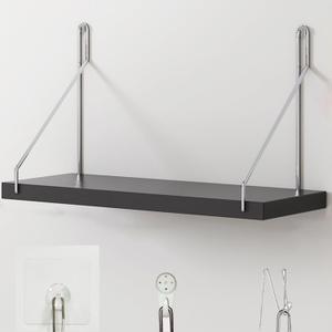 Fabric Wall Cubicle Shelf with Hooks for Work Decor, 11.8' Wooden Cubicle Accessories for Work with Hangers Cubicle Shelf Wall Decor for Women Men Desk