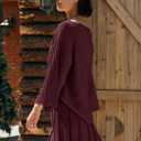 Yanekop Womens 2 Piece Sweater Skirt Set Loose Matching Lounge Sets Comfy Pajamas Set Long Sleeve Top and Skirt Sets (S)