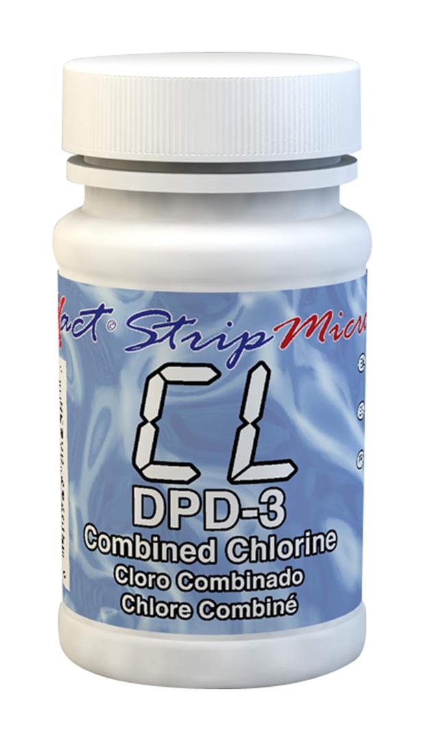Industrial Test Systems eXact 486638 DPD-3 Micro Combined/Total Chlorine Strips, 0.1-11.0 ppm Detection Range (Bottle of 100)