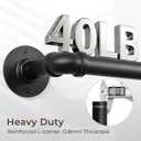 Rose Home Fashion 1” Wrap Around Blackout Curtain Rod, 28-48 Inch, Black