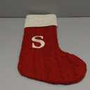 20 Inches Monogram Christmas Stockings Red Velvet with White Super Soft Plush Cuff Embroidered Xmas Stockings Classic Personalized Stocking Decorations for Family Holiday Season Decor (Letter S)