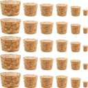30Pcs Cork Stoppers, 6 Sizes Corks for Bottles, Wooden Tapered Corks, Cork Bottle Stopper for DIY Projects, Airtight Sealing, Wine Bottles