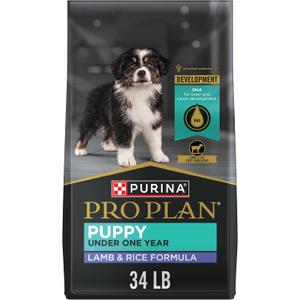 Purina Pro Plan High Protein Puppy Food DHA Lamb & Rice Formula - 34 lb. Bag (34 Pound (Pack of 1)) (BBD: January 2027)