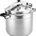 26 Quart Clamp On Pressure Cooker,Heavy-Duty Aluminum Pressure Cooker with Safety Bar Locking Lock, 2 ValvesrFast Cooking,for All Stovetops (Induction Compatible), for Family or Commercial
