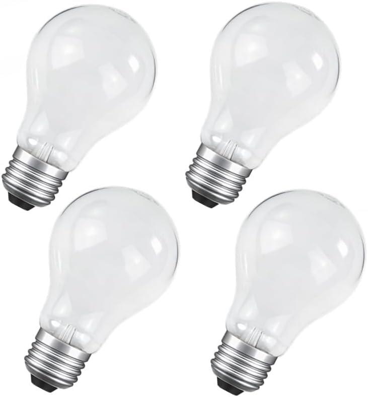 100 Watt Incandescent Light Bulbs, Dimmable, 2700K Soft White dimmable A19 60+, Shatter-Resistant and Durable,4 Pack